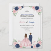 A floral themed Quinceanera Invitation Kaart (Voorkant)