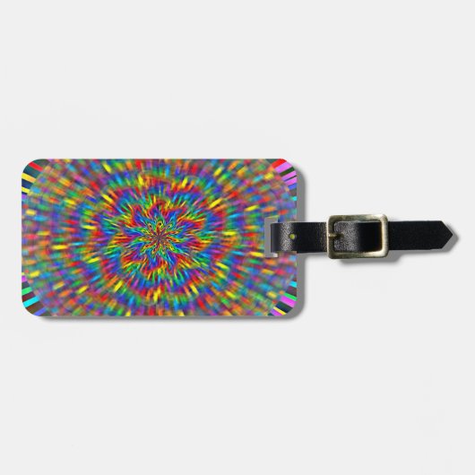 A Floral Tie Dye Bagagelabel (Voorkant horizontaal)