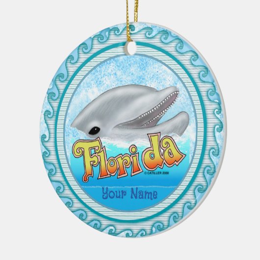 A Florida Dolphin Keramisch Ornament (Links)