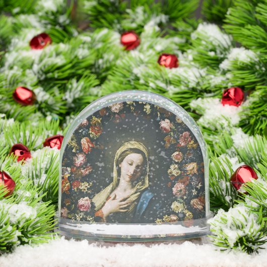 A Flower Garland Surrounding the Virgin Sneeuwbol (Kerstmis)