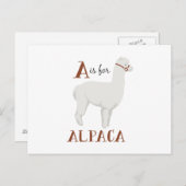 A For Alpaca Briefkaart (Voorkant / Achterkant)