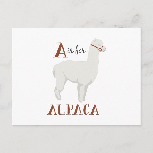 A For Alpaca Briefkaart (Voorkant)