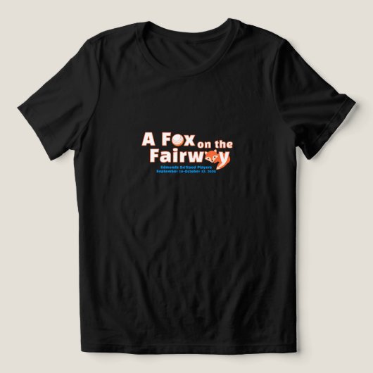 "A" Fox on the Fairway - Dames - Zwarte Shirt (Design voorkant)