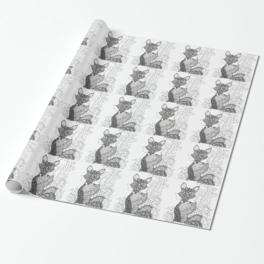 A Foxy Fox Cadeaupapier (Uitgerold)