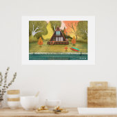 A-Frame Blokhut Huis Groot Formaat Print (Keuken)
