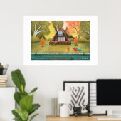A-Frame Blokhut Huis Groot Formaat Print (Thuiskantoor)