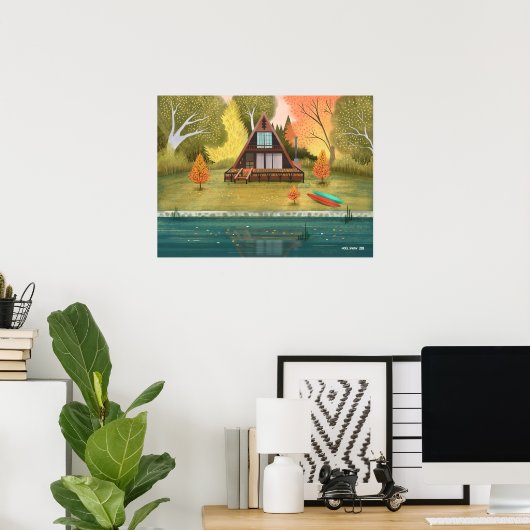 A-Frame blokhut  Poster (Thuiskantoor)