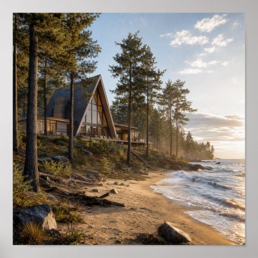 A-frame Cabin by Lakeside Poster (Voorkant)