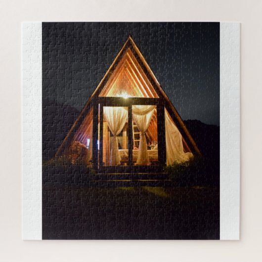 A FRAME CABIN NIGHT LEGPUZZEL (Verticaal)