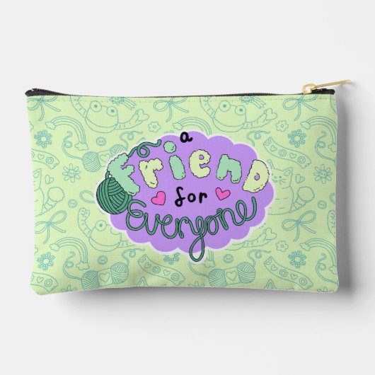"A Friend for Everyone" Green Pouch Etui (Achterkant)