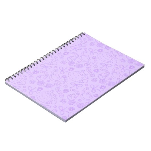 "A Friend for Everyone" Pattern Notebook Lavender Notitieboek (Linkerzijde)