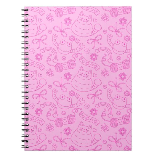"A Friend for Everyone" Pattern Notebook Pink Notitieboek (Voorkant)