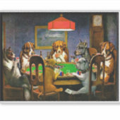 A Friend in Need, Dogs Playing Poker, Sticker (Voorkant)