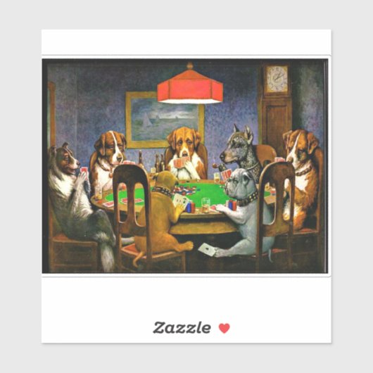 A Friend in Need, Dogs Playing Poker, Sticker (Vel)