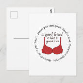 A Friend Is Like A Good Bra Briefkaart (Voorkant / Achterkant)