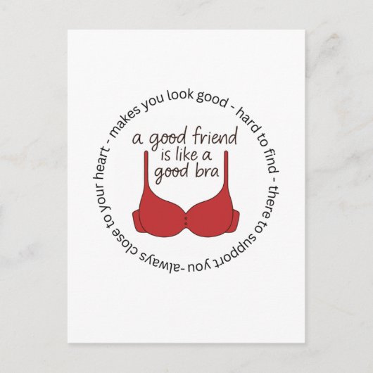 A Friend Is Like A Good Bra Briefkaart (Voorkant)