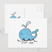 A FRIENDLY WHALE IN HIS SEA BRIEFKAART (Voorkant / Achterkant)