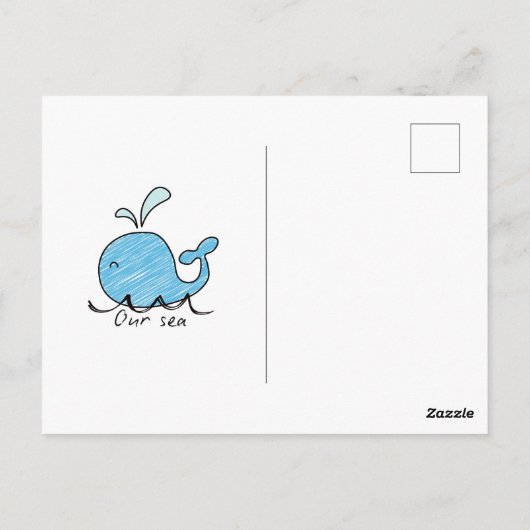 A FRIENDLY WHALE IN HIS SEA BRIEFKAART (Achterkant)