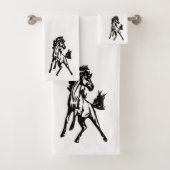 A Frisky Jumping Horse in the Wild Bad Handdoek (Insitu)