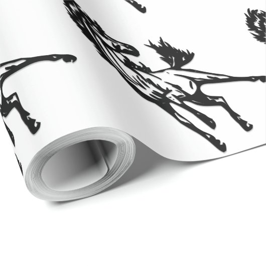 A Frisky Jumping Horse in the Wild Cadeaupapier (Rol Hoek)