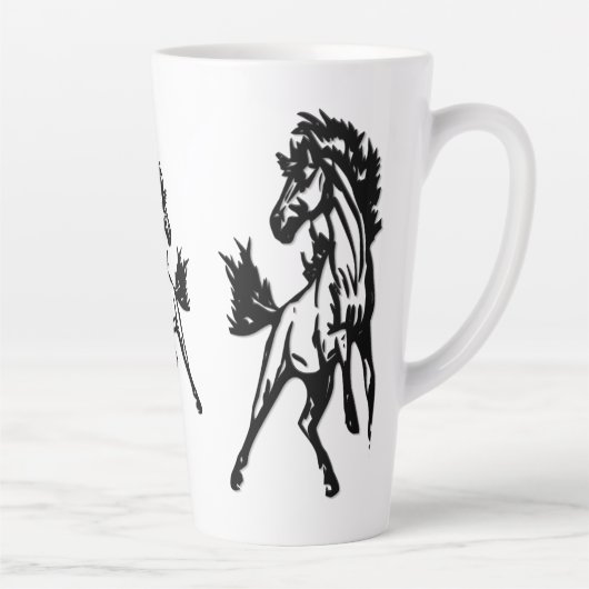 A Frisky Jumping Horse in the Wild Latte Mok (Rechts)