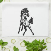 A Frisky Jumping Horse in the Wild Theedoek (Gevouwen)