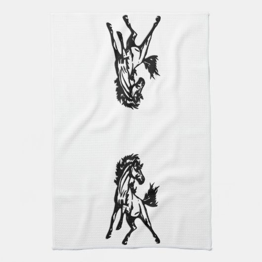 A Frisky Jumping Horse in the Wild Theedoek (Verticaal)