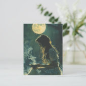 A Full Moon Spell Woman With Incense Briefkaart (Staand voorkant)