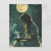 A Full Moon Spell Woman With Incense Briefkaart (Voorkant)