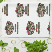 A fun and bold illustration of a cool bass theedoek (Gevouwen)