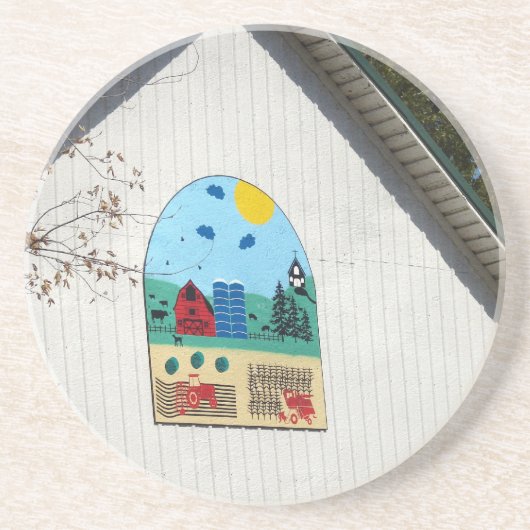 A Fun Barn Quilt Zandsteen Onderzetter (Voorkant)