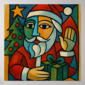 A fun Picasso-esque Santa Poster (Voorkant)