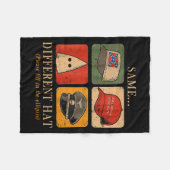 A Fun Puzzle, Same...different Hat,funny Protest T Fleece Deken (Voorkant (Horizontaal))