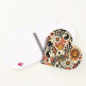 A fun retro 90s pattern featuring cheerful happy f notitieboek (Binnen)