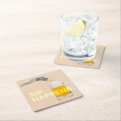 A fun “Sip Happens” coaster Kartonnen Onderzetters (Insitu)
