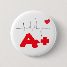 A+ Funky Blood Type Heart Rate Button