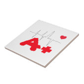 A+ Funky Blood Type Heart Rate Tegeltje (Zijkant)