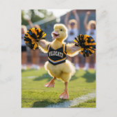 A funny adorable cheerleader duck briefkaart (Voorkant)