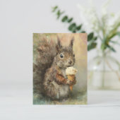 A funny adorable squirrel with icecream cone briefkaart (Staand voorkant)