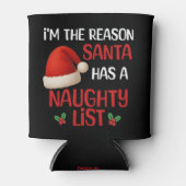 A funny Christmas naughty list design Blikjeskoeler (Voorkant)