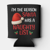 A funny Christmas naughty list design Blikjeskoeler (Achterkant)