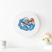 A funny dolphin wall clock as a gift grote klok (Huis)