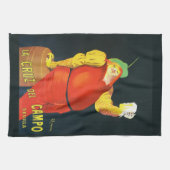 A Funny Fat Lady Drinking Beer Theedoek (Horizontaal)