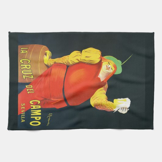 A Funny Fat Lady Drinking Beer Theedoek (Horizontaal)