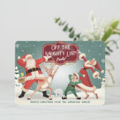 A Funny Non Photo Santa Reindeer Elf Christmas Feestdagenkaart (Staand voorkant)
