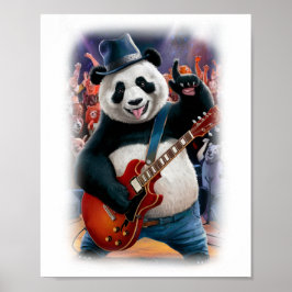 A Funny Panda Rocker on stage on a White Poster