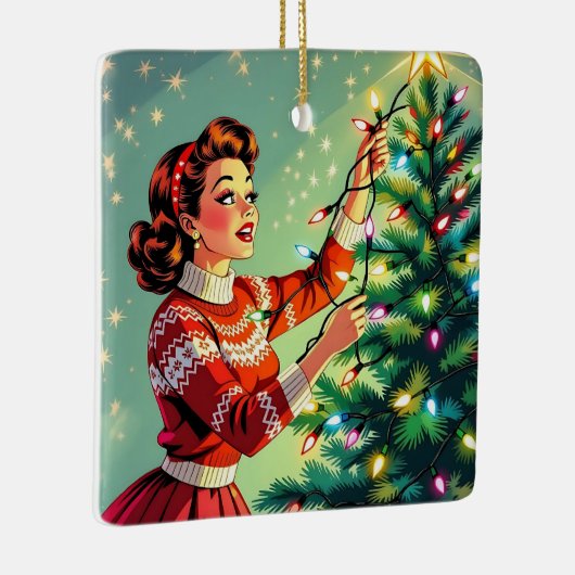 A Funny Sarcastic and Nostalgic Retro Christmas Keramisch Ornament (Rechts)