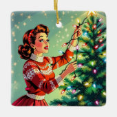 A Funny Sarcastic and Nostalgic Retro Christmas Keramisch Ornament (Voorkant)