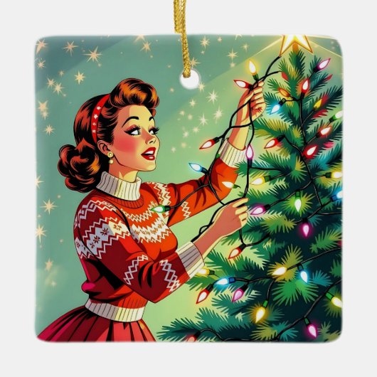 A Funny Sarcastic and Nostalgic Retro Christmas Keramisch Ornament (Voorkant)