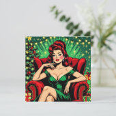 a Funny Sarcastic Retro Christmas Feestdagenkaart (Staand voorkant)